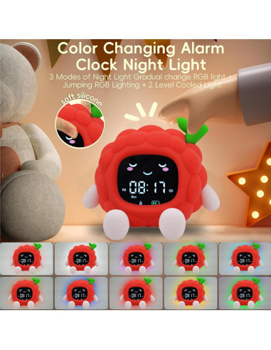 Reloj Despertador Niulife Litchi con Luz Nocturna y Sonidos