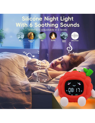 Reloj Despertador Niulife Litchi con Luz Nocturna y Sonidos