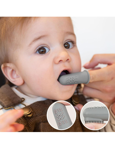 Cepillo de Dedo de Silicona Haakaa Rubor - 2 Paquetes para Bebés