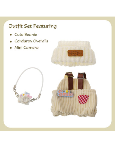 Conjunto Ropa Kawaii para Muñeca Labubu 17cm 3 Piezas