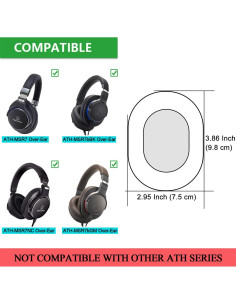 Almohadillas de Repuesto JARMOR para Auriculares Audio-Technica ATH-MSR7 2