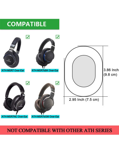 Almohadillas de Repuesto JARMOR para Auriculares Audio-Technica ATH-MSR7