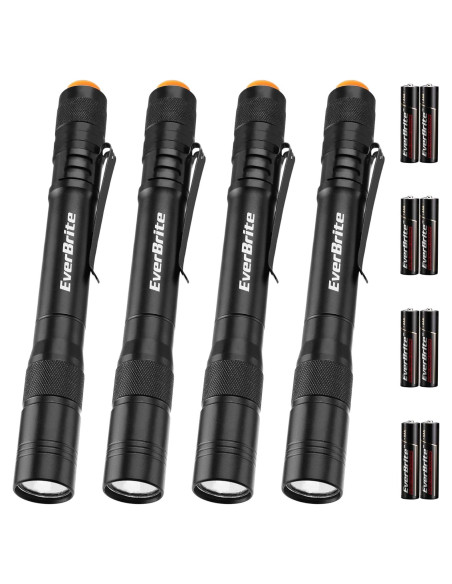 Linterna de Bolígrafo EverBrite 100LM Aluminio Negro - Paquete de 4 Linterna de Bolígrafo EverBrite 100LM Aluminio Negro - Paquete de 4