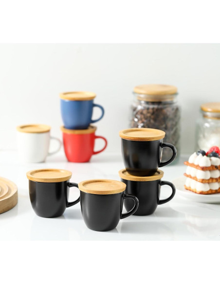 Set de 6 Tazas de Espresso Hasense 4 oz Cerámica Negra Set de 6 Tazas de Espresso Hasense 4 oz Cerámica Negra