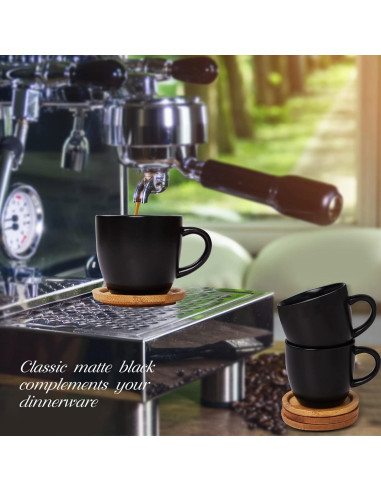 Set de 6 Tazas de Espresso Hasense 4 oz Cerámica Negra