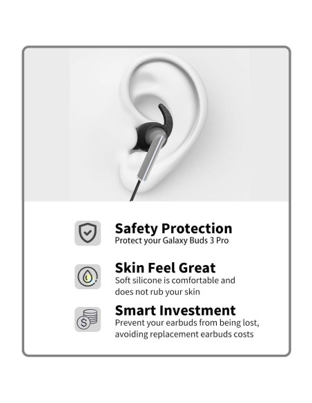 Correa Antipérdida de Silicona para Galaxy Buds 3 Pro - Negro Correa Antipérdida de Silicona para Galaxy Buds 3 Pro - Negro