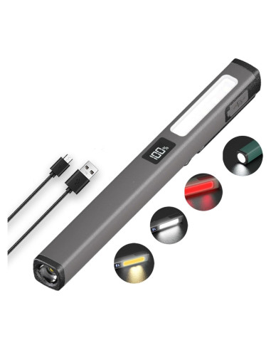 Linterna Recargable de Bolígrafo Bufccy W08 con Luz COB 6 Modos