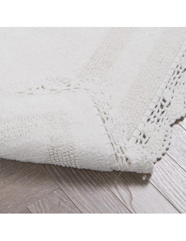 Alfombra de Baño Laura Ashley 100% Algodón 2 Piezas Blanca