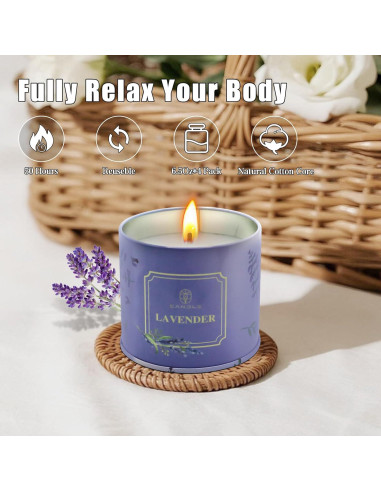 Juego de 4 Velas Aromáticas de Cera de Soja Lamway 184g
