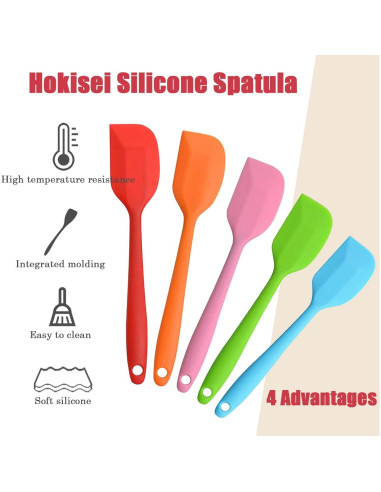 Juego de Espátulas de Silicona Multicolor Hokisei 5 Piezas 21CM