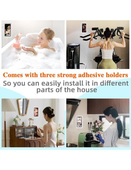 Soporte para Teléfono de Ducha DOSAKEIKO Ajustable Impermeable Soporte para Teléfono de Ducha DOSAKEIKO Ajustable Impermeable