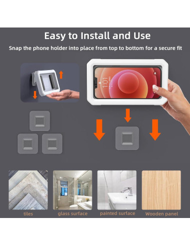 Soporte para Teléfono de Ducha DOSAKEIKO Ajustable Impermeable