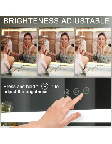 Espejo de Maquillaje Sucedey 23x18" con Luz LED y Aumento 10x