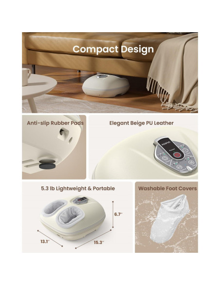 Masajeador de Pies RENPHO Shiatsu con Calor Control Voz 2025 Masajeador de Pies RENPHO Shiatsu con Calor Control Voz 2025