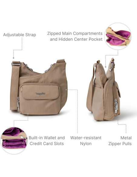 Bolso Cruzado Baggallini Criss Cross Resistente al Agua 25.4x7.6cm Bolso Cruzado Baggallini Criss Cross Resistente al Agua 25.4x7.6cm