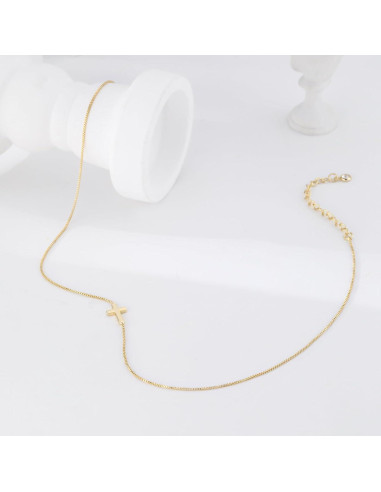 Collar Cruz Colgante Oro 14K para Mujeres Joyería Minimalista