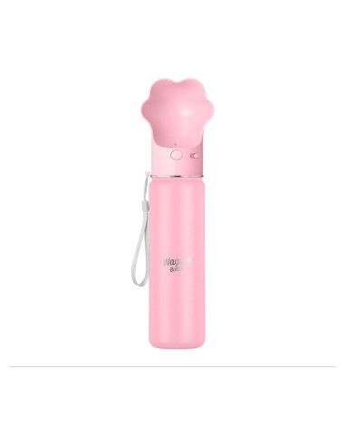 Botella de Agua para Perros Waggle 650ml Rosa Aislada