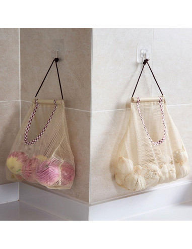 Bolsas de Malla Reutilizables Hatisan 2 Pcs para Frutas y Verduras
