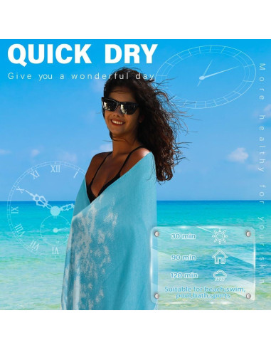 Toalla de Playa Turca Widdonen 200x90 cm Absorbente y Ligera