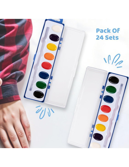 Set de Pintura Acuarela Neliblu 24 Colores Lavables para Niños Set de Pintura Acuarela Neliblu 24 Colores Lavables para Niños