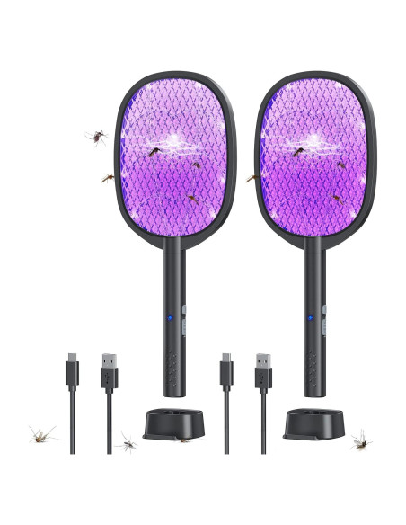 Paquete de 2 Raquetas Eléctricas DEEZEE para Mosquitos 4000V Paquete de 2 Raquetas Eléctricas DEEZEE para Mosquitos 4000V