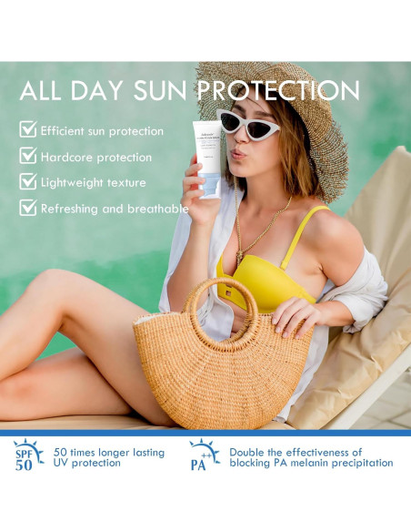 Protector Solar Facial Centella SPF 50 - Hidratante y Resistente al Agua - 2PCS Protector Solar Facial Centella SPF 50 - Hidratante y Resistente al Agua - 2PCS