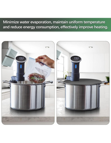 Tapa Sous Vide Nomiou para Olla de 27.94 cm - Silicona Negra