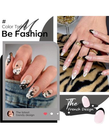 Kit de Esmalte de Uñas en Gel Modelones 15ml Negro y Blanco