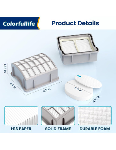 Filtros de Repuesto Colorfullife para Shark Navigator y Rotator