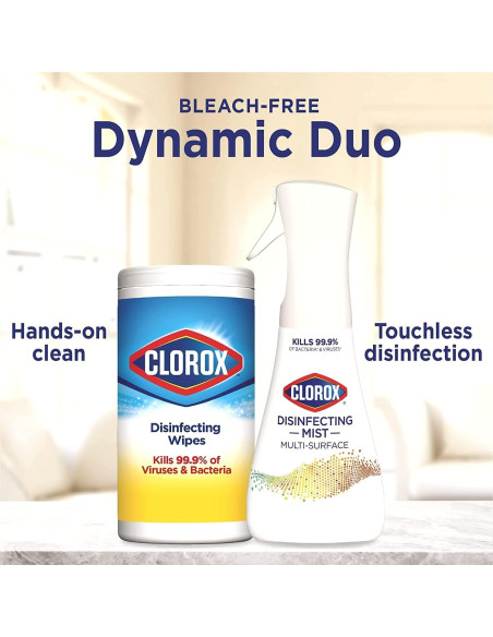Paquete de limpieza Clorox Mist y toallitas desinfectantes 473 ml Paquete de limpieza Clorox Mist y toallitas desinfectantes 473 ml