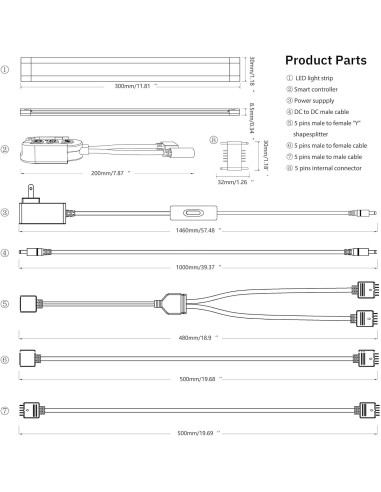 Luces Inteligentes LED LAMPAOUS Kit de 3 para Gabinete