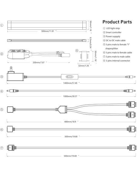 Luces Inteligentes LED LAMPAOUS Kit de 3 para Gabinete Luces Inteligentes LED LAMPAOUS Kit de 3 para Gabinete