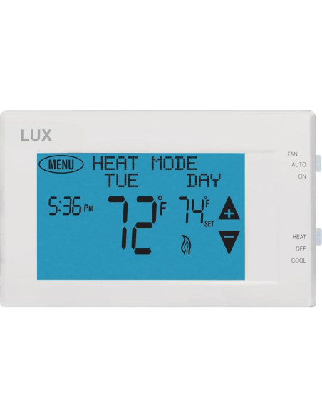 Termostato Programable LUX TX9600TS Pantalla Táctil Blanco Termostato Programable LUX TX9600TS Pantalla Táctil Blanco