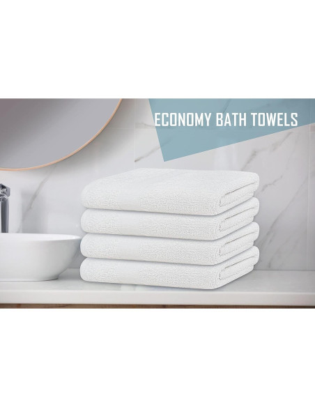 Paquete de 24 Toallas de Baño Blancas TOALLA 55.88x111.76 cm Paquete de 24 Toallas de Baño Blancas TOALLA 55.88x111.76 cm