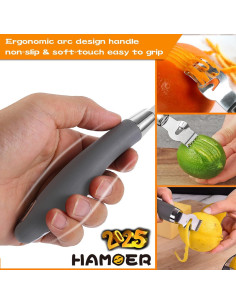 Rallador de Limón y Cuchillo de Canal Hamoer 2 en 1 Acero Inoxidable 2