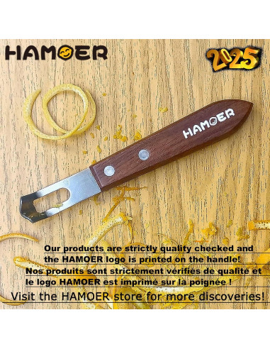 Rallador de Limón y Cuchillo de Canal Hamoer 2 en 1 Acero Inoxidable