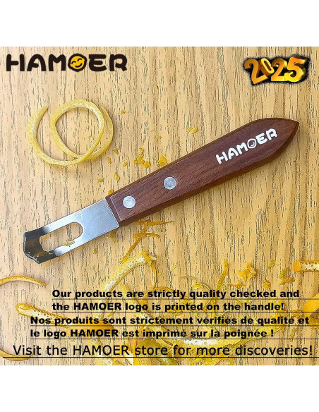 Rallador de Limón y Cuchillo de Canal Hamoer 2 en 1 Acero Inoxidable Rallador de Limón y Cuchillo de Canal Hamoer 2 en 1 Acero Inoxidable