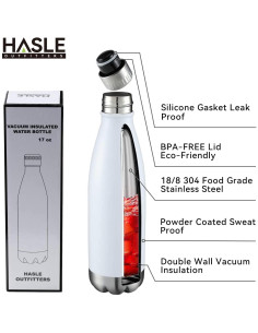 Botella de Agua Aislada HASLE OUTFITTERS 500ml Blanca 2