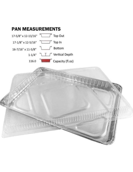 Sartén de Pastel de Hoja ProPac & Seal 1/2 Tamaño con Tapa Domo Sartén de Pastel de Hoja ProPac & Seal 1/2 Tamaño con Tapa Domo