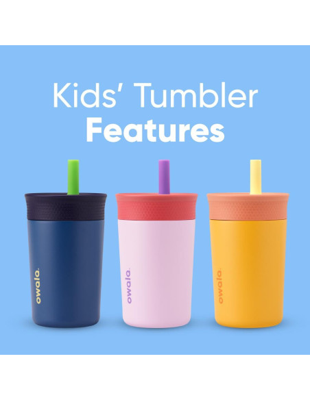 Vaso Térmico Owala para Niños 355 ml Acero Inoxidable Rosa Morado Vaso Térmico Owala para Niños 355 ml Acero Inoxidable Rosa Morado