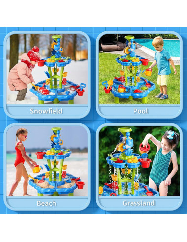 Mesa de Agua 3 en 1 WATUDOU para Niños 3 a 8 Años