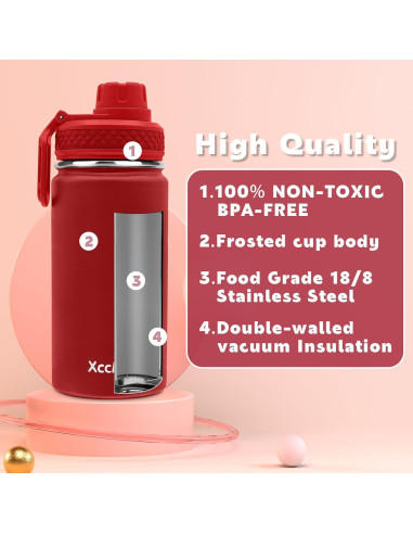 Botella de Agua para Niños XccMe 473 ml Acero Inoxidable