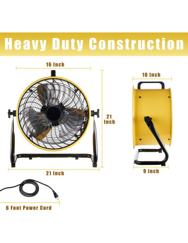 Ventilador de Piso Turbo Genérico 16" 2800 CFM Inclinable
