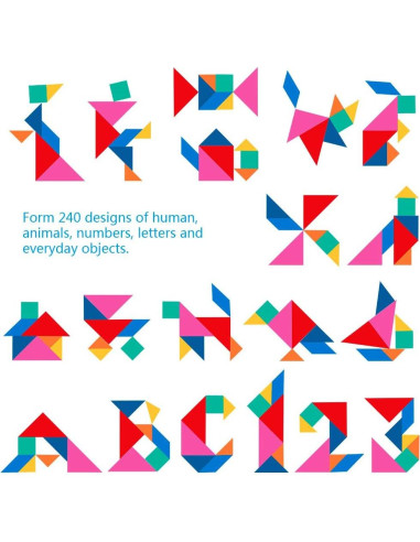 Rompecabezas Tangram Magnético Vanmor - 3 Juegos de Viaje