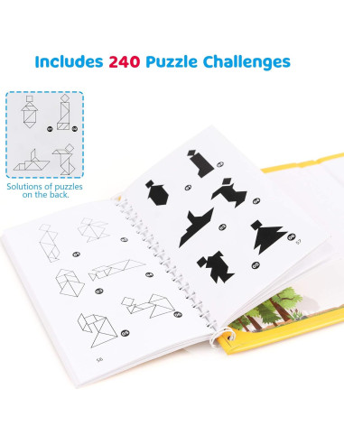 Rompecabezas Tangram Magnético Vanmor - 3 Juegos de Viaje