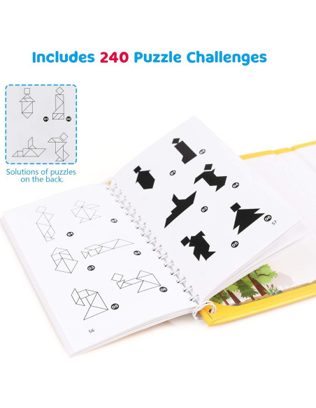 Rompecabezas Tangram Magnético Vanmor - 3 Juegos de Viaje Rompecabezas Tangram Magnético Vanmor - 3 Juegos de Viaje