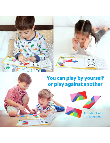 Rompecabezas Tangram Magnético Vanmor - 3 Juegos de Viaje