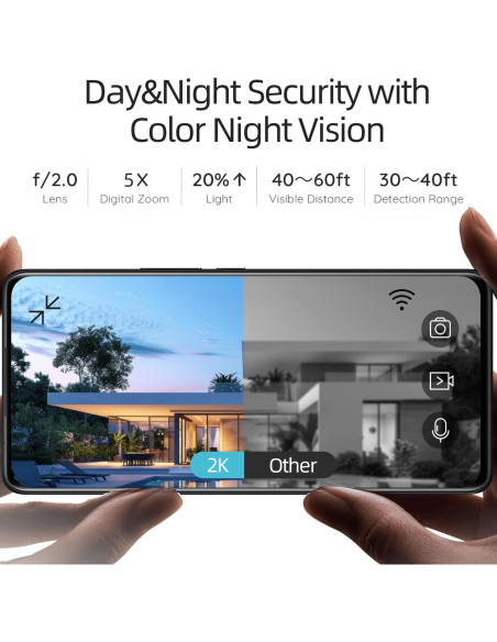 Cámaras de Seguridad Inalámbricas Rraycom 2K con AI - Paquete de 2 Cámaras de Seguridad Inalámbricas Rraycom 2K con AI - Paquete de 2