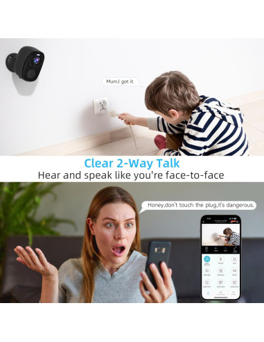 Cámaras de Seguridad Inalámbricas Rraycom 2K con AI - Paquete de 2