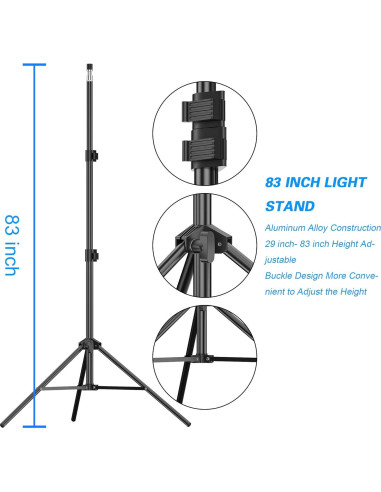 Trípode de Luz Portátil de Metal 2.13m - Soporte para Fotografía